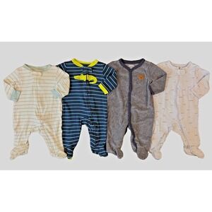 Carters Baby Boy 3 Months Footed Sleepers Pajamas‎ Outfits Clothes Lot Bear Croc